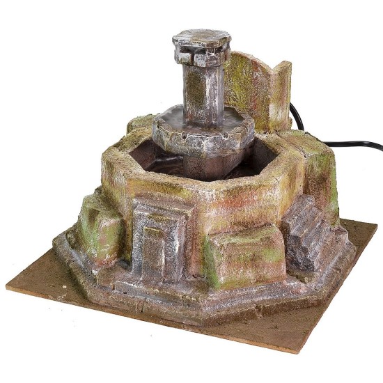 Fuente octagonal de 25x25x19,5 cm h para estatuas de 10-12 cm Mundo