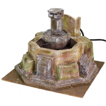 Fuente octagonal de 25x25x19,5 cm h para estatuas de 10-12 cm Mundo