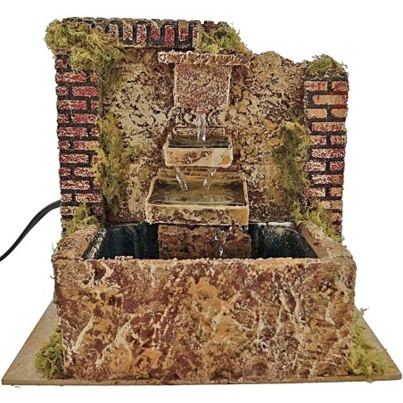 Fontana presepe con pompa a tre salti cm 20x14x18 h. Mondo