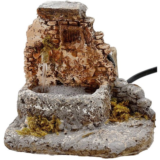 Fontana presepe in resina funzionante cm 12x12x10 h. Mondo