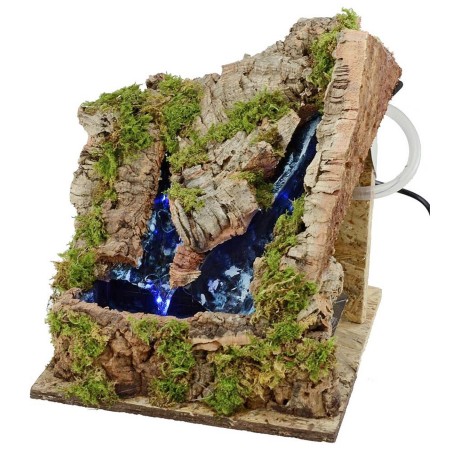 Working mountain with two waterfalls cm 24.5x25x27 h.