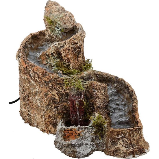 Stream and fountain functioning for creche 20x34x26 h.