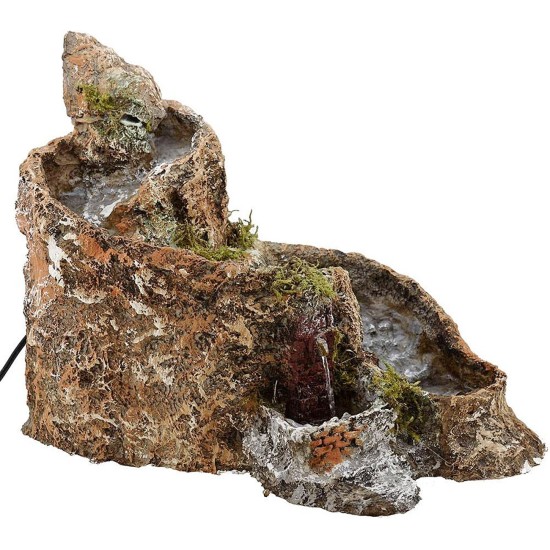 Ruscello e fontana funzionanti per presepe cm 20x34x26 h.