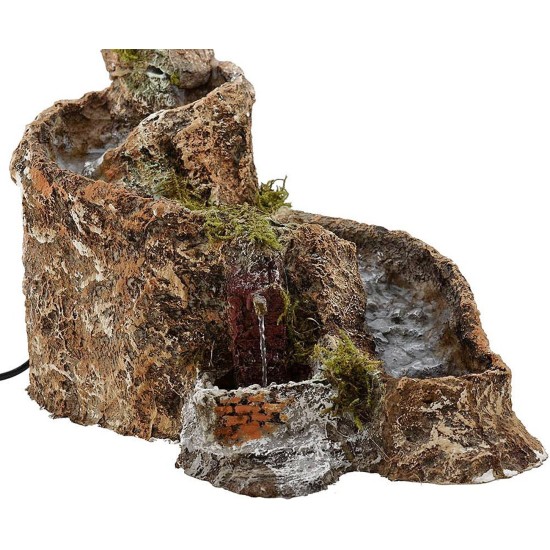 Ruscello e fontana funzionanti per presepe cm 20x34x26 h.