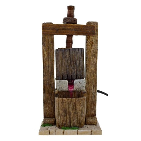 Torchio in resina cm 9x9,5x20 h funzionante per presepe Mondo