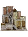 Borgo con case cm 40x22x37 h per statue da 10 cm Mondo Presepi