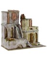 Borgo con case cm 40x22x37 h per statue da 10 cm Mondo Presepi