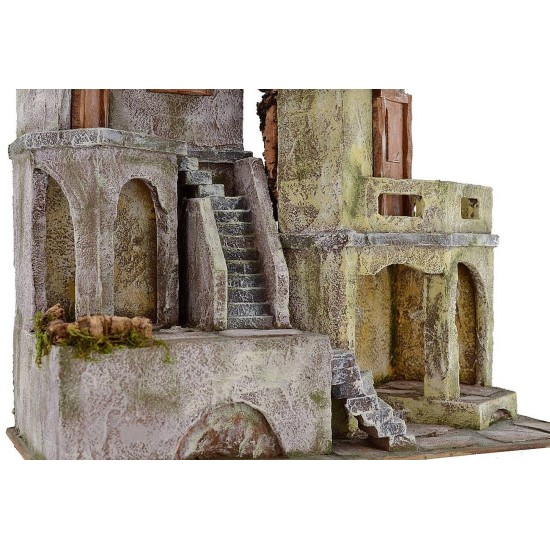 Borgo con casas de 40x22x37 cm h para estatuas de 10 cm Mundo Pesebres.