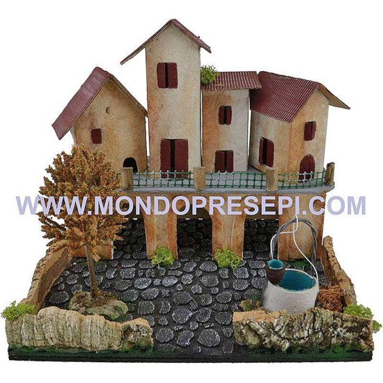 Borgo con plaza cm 24x21x21 h. Mundo Pesebres