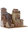 Borgo illuminato con case cm 50x35x42 h per statue da 10 cm