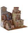 Borgo illuminato con case cm 50x35x42 h per statue da 10 cm