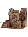 Borgo illuminato con case cm 50x35x42 h per statue da 10 cm