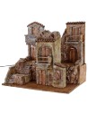Borgo illuminato con case cm 50x35x42 h per statue da 10 cm