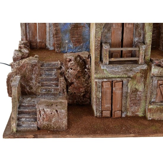 Pueblo iluminado con casas de 50x35x42 cm de altura para