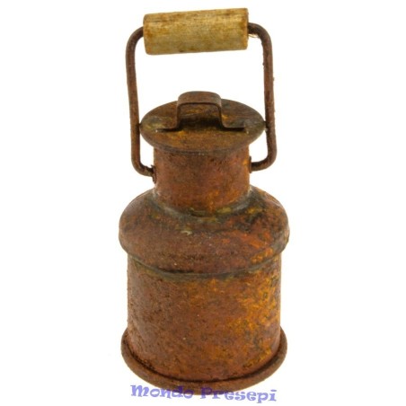 Rusty milk churn: