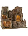 Pueblo iluminado con casas y tiendas cm 50x30x41 h