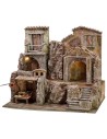Pueblo iluminado con casas y tiendas cm 50x30x41 h