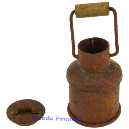 Rusty milk churn: