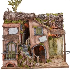 Borgo iluminado estilo '700 con espejo y farol cm 50X40X62 2