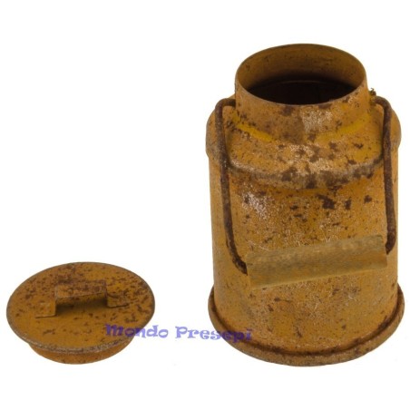 Rusty milk churn: