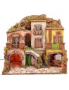 Neapolitan village illuminated with 1700s style fire cm 60x40x56 h