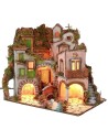 Burgo napolitano iluminado con molino estilo '700 cm 60x40,5x64