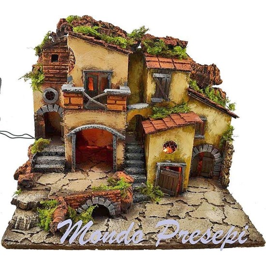 18th-century style village illuminated 40x30x30 h.