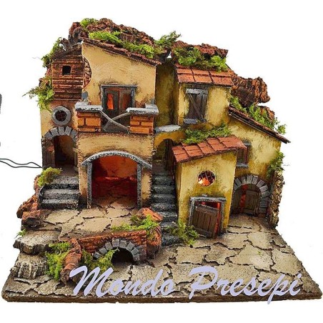 18th-century style village illuminated 40x30x30 h.