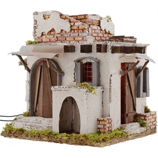 Casa Árabe iluminada cm 25x25x28 h. Mundo Pesebres