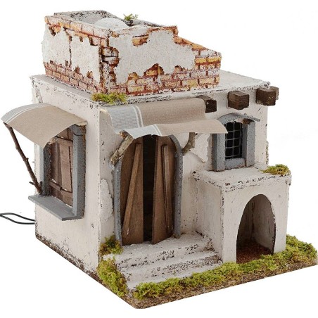 Casa Araba illuminata cm 25x25x28 h. Mondo Presepi