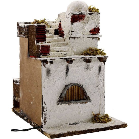 Casa Árabe iluminada de 26x20x30 cm de altura. Mondo Presepi