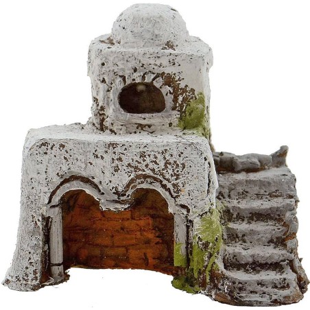 Casa Araba in resina con archi cm 7x5,5x6,5 h. Mondo Presepi