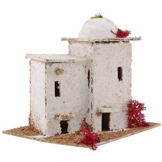 Casa árabe para belén con cúpula de 16,5x14x15 cm de altura.
