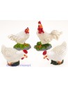 Set 4 hens 4-5 cm in resin