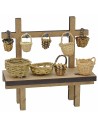 Market stall with baskets cm 12x4,5x12 h for Nativity scene