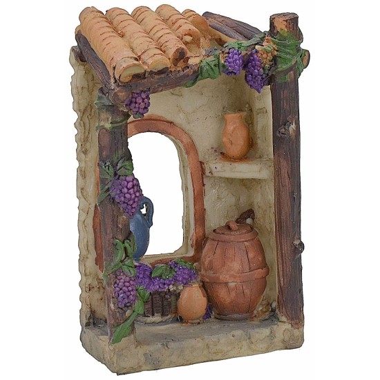 Bodega de resina para belén de 7,5x4,7x12,3 cm de altura. Mondo Presepi