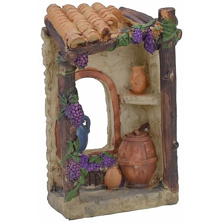 Bodega de resina para belén de 7,5x4,7x12,3 cm de altura. Mondo Presepi