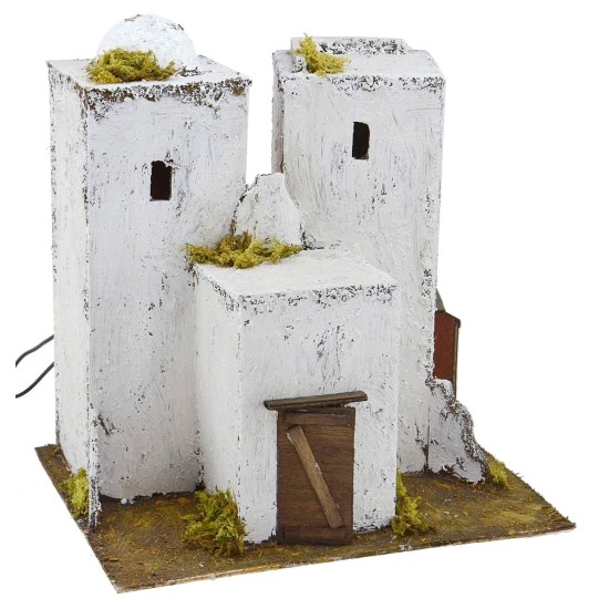 Casa árabe de tres bloques iluminada cm 27x21,5x28 h