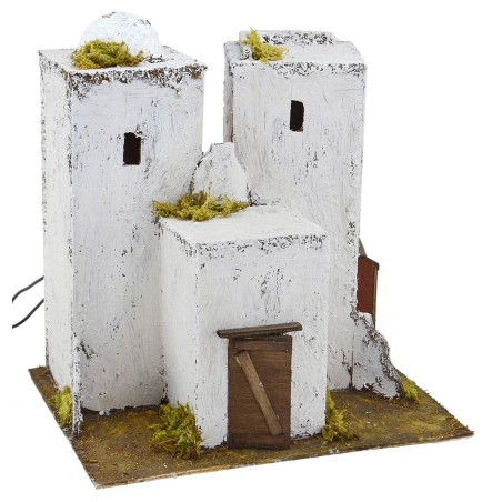 Casa árabe de tres bloques iluminada cm 27x21,5x28 h