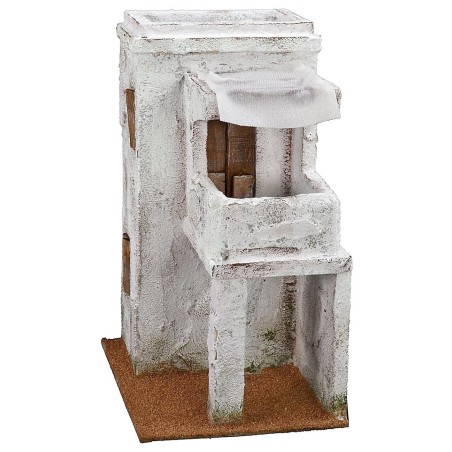 Casa árabe con balcón de 19,5x14,5x27 cm de altura, poliestireno.