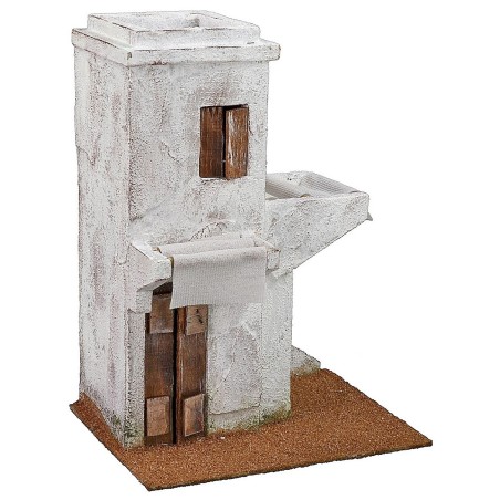 Casa árabe con marquesinas de 20x14,5x27 cm de altura, madera, casa.