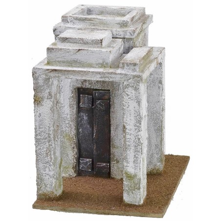 Casa árabe con veranda de 19,5x14,5x19,5 cm de altura para estatuas de 10 cm.