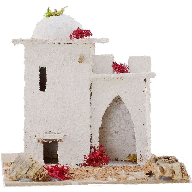 Arab house for presepe with bow door cm 18x17, 5x17, 5 h.