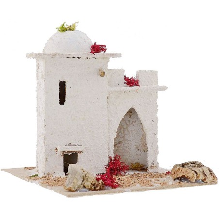 Arab house for presepe with bow door cm 18x17, 5x17, 5 h.