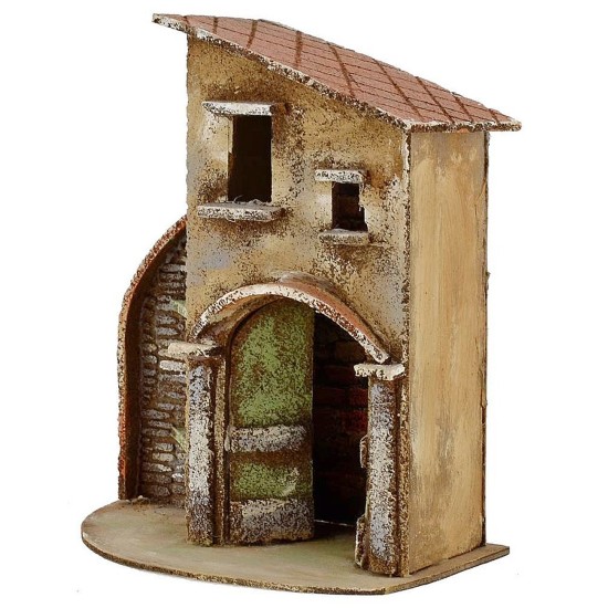Casa con angolo per bottega 14x22x26h Mondo Presepi