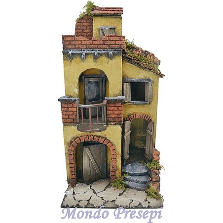 Casa con balcón cm 20x20x41 Mundo Belenes