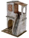 Casa con bottega ad arco e scale cm 19,5x14,5x33 h per statue