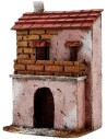 Casa con terraza de 12x9x18 cm de altura. Mundo Pesebre.