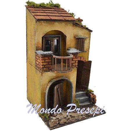 Casa con terraza cm 20x20x32 Mundo Pesebres