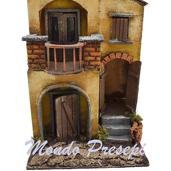 Casa con terrazzo cm 20x20x32 Mondo Presepi
